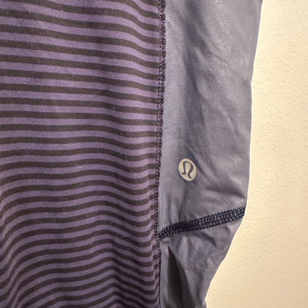 Lululemon crop pants. Purple stripes. No flaws. Size 6. - Picture 3 of 6